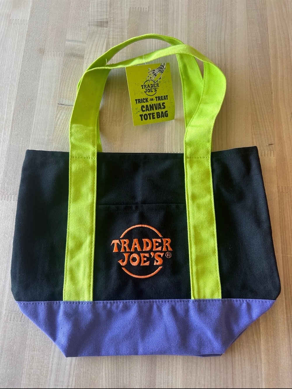 NWT trader joes mini tote canvas bag -Halloween limited